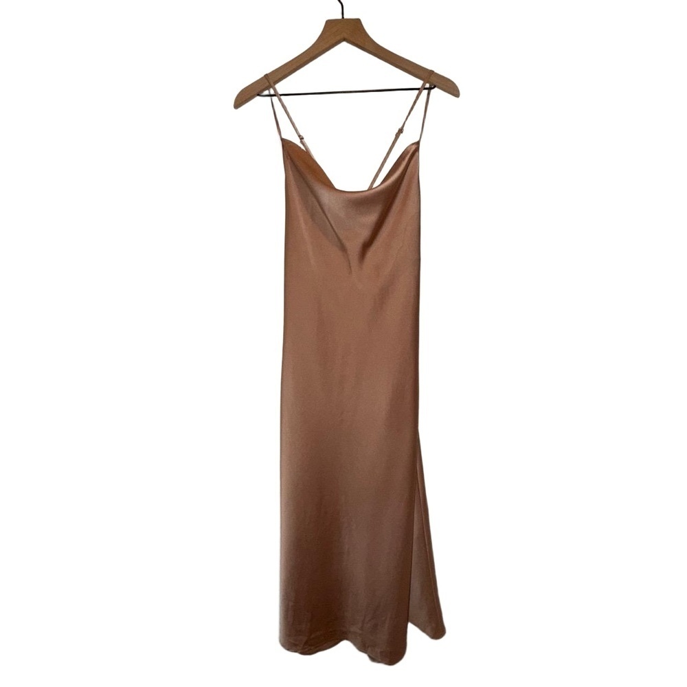 SHOW ME YOUR MUMU Womens Size L Rose Pink Mauve Slip Dress Cowl Neck Open Back
